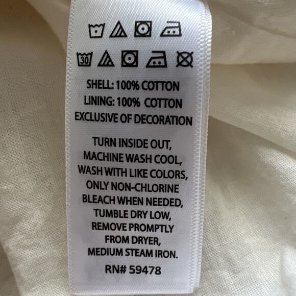 Shabby Chic Baby Girl Dress 18M Cream Lined Button Front Ruffle Sleeves Cotton - Picture 4 of 11